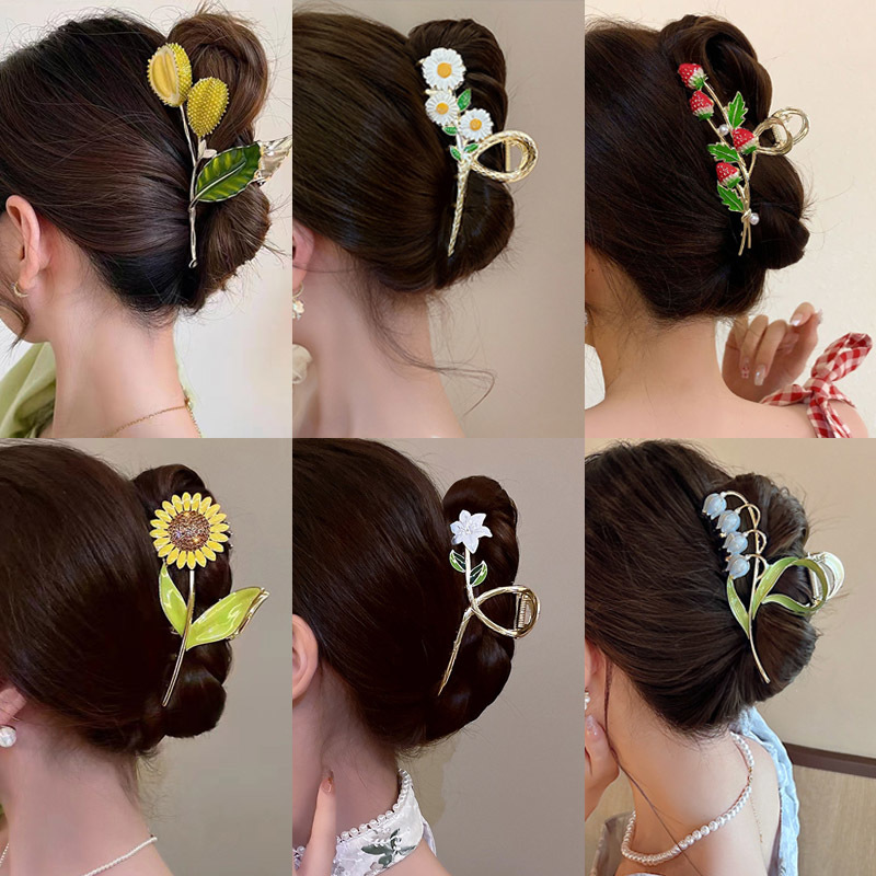New Sweet Flower Durian Hair C - Hair Clip Claw Large ulasan dan harga