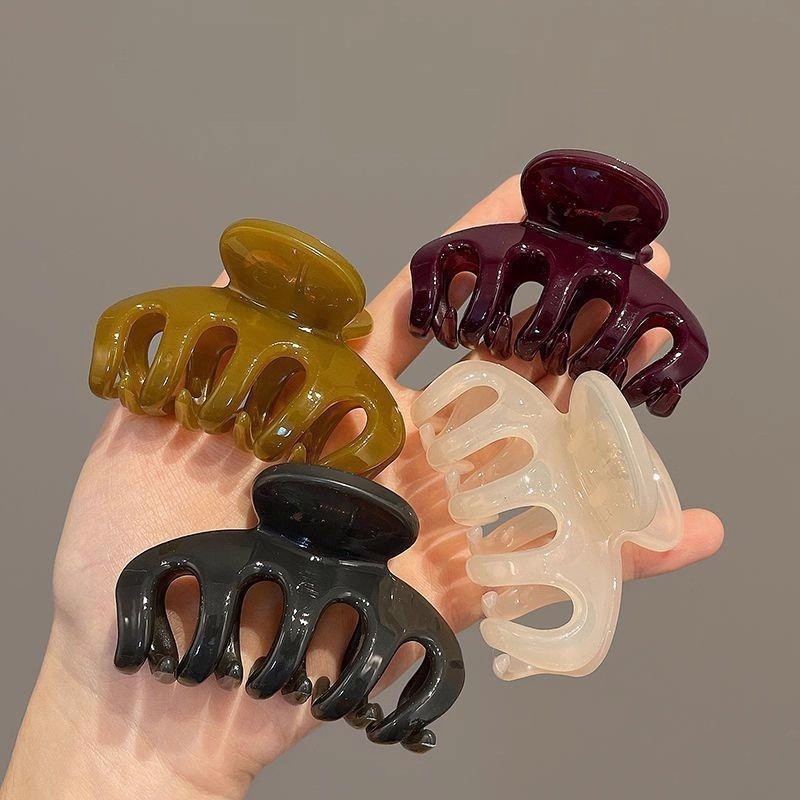 Elegant Solid Small Pumpkin Ha - Hair Clip Claw Large ulasan dan harga