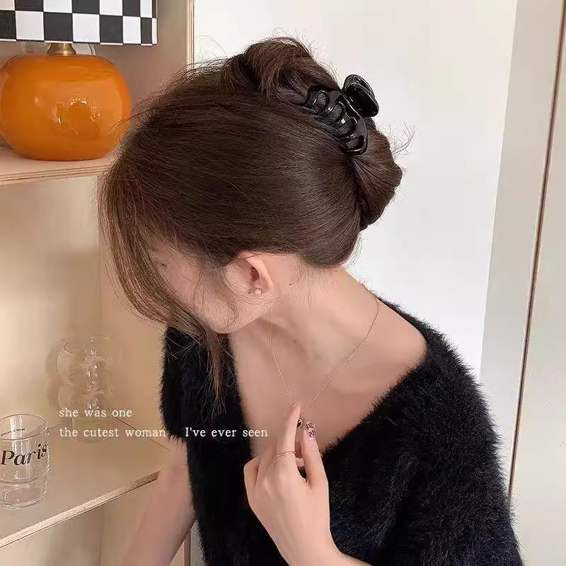 Elegant Solid Small Pumpkin Ha - Hair Clip Claw Large ulasan dan harga