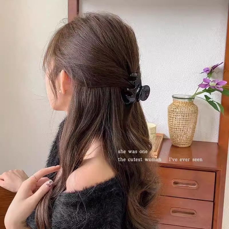 Elegant Solid Small Pumpkin Ha - Hair Clip Claw Large ulasan dan harga