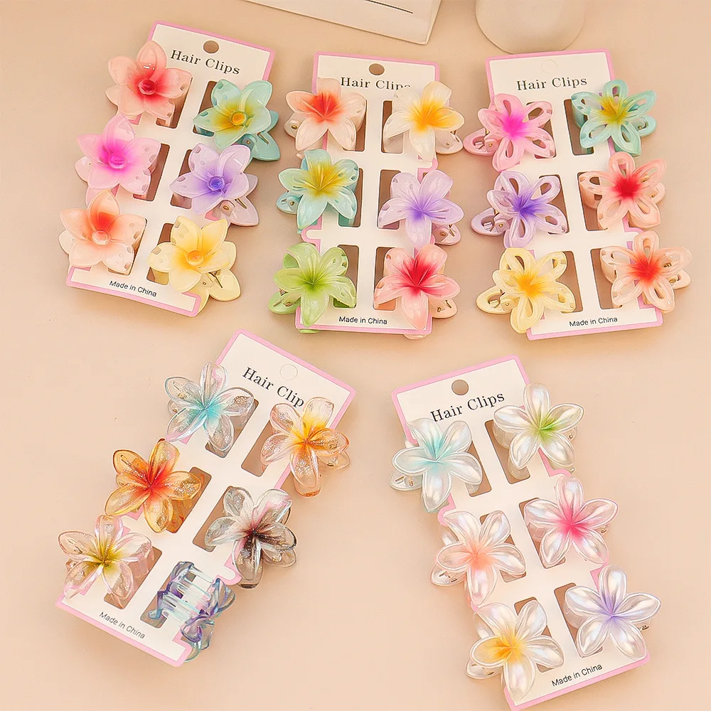 6Pcs Fashion Colorful Transpar - Hair Clip Claw Large ulasan dan harga