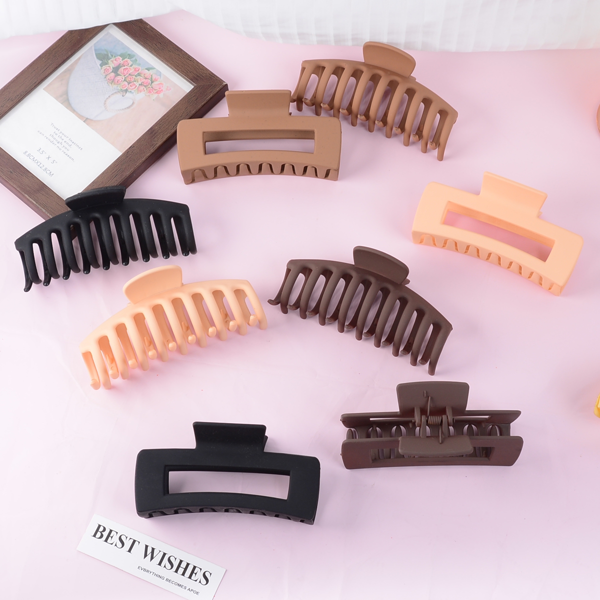 Black Hair Clips for Women - 8 - Hair Clip Claw Large ulasan dan harga