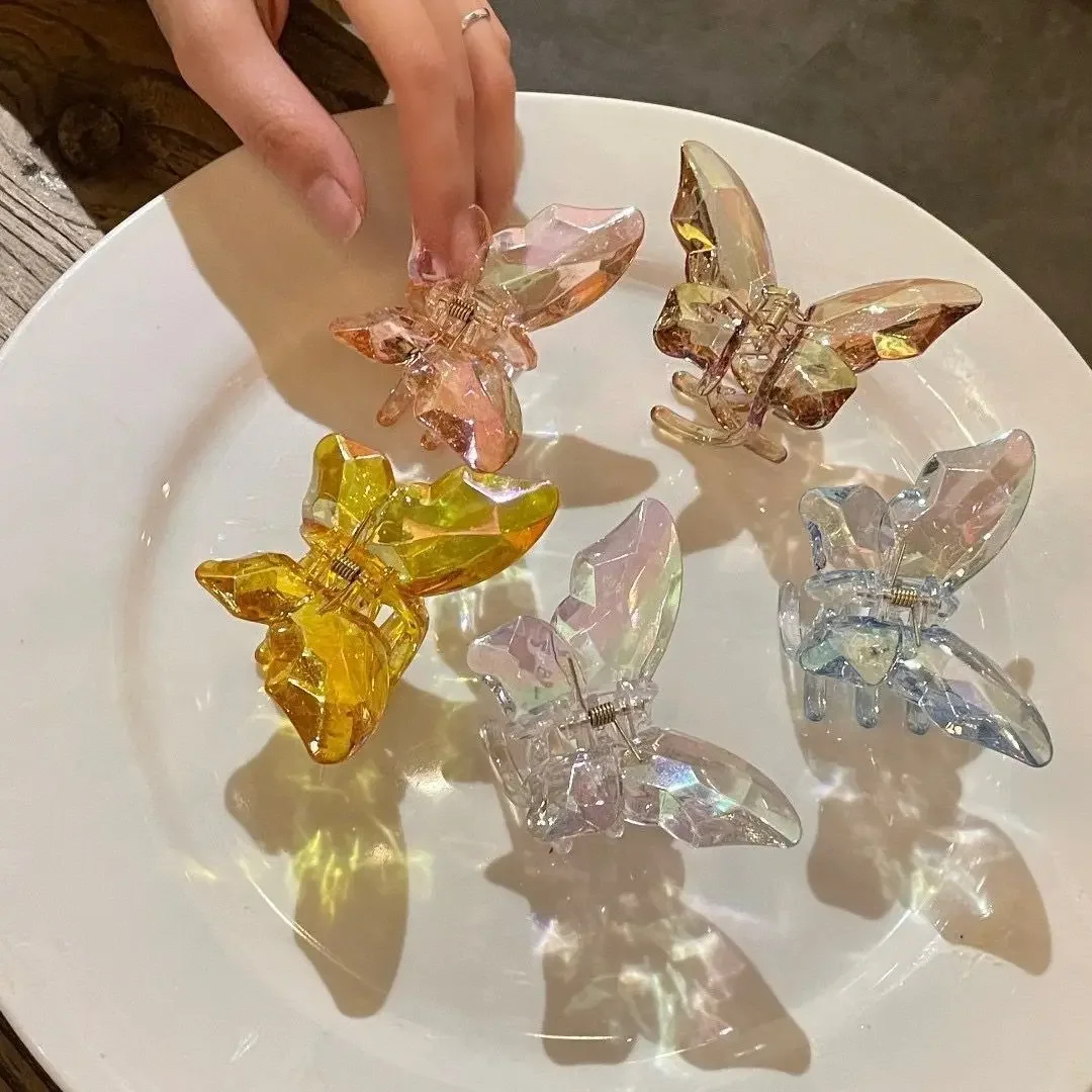 Crystal Butterfly Mermaid Hair - Hair Clip Claw Large ulasan dan harga