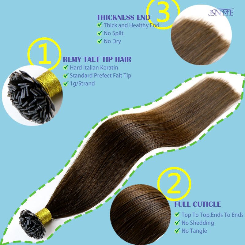 JSNME Flat tip Human Hair Exte - Hair Care Tips ulasan dan harga