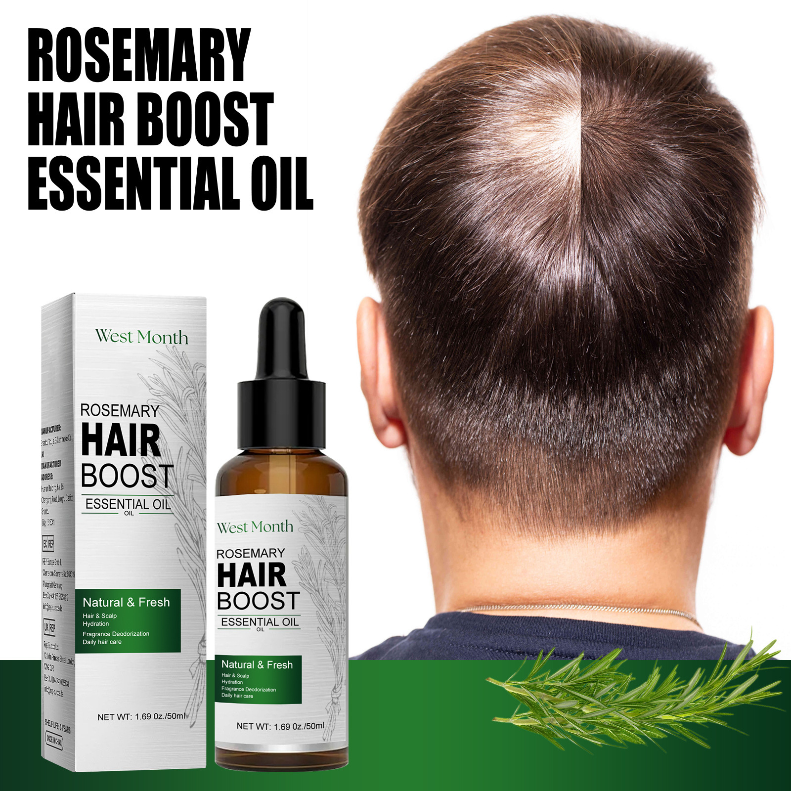 Hair Growth Essential Oil Rose - Rosemary Hair Oil ulasan dan harga