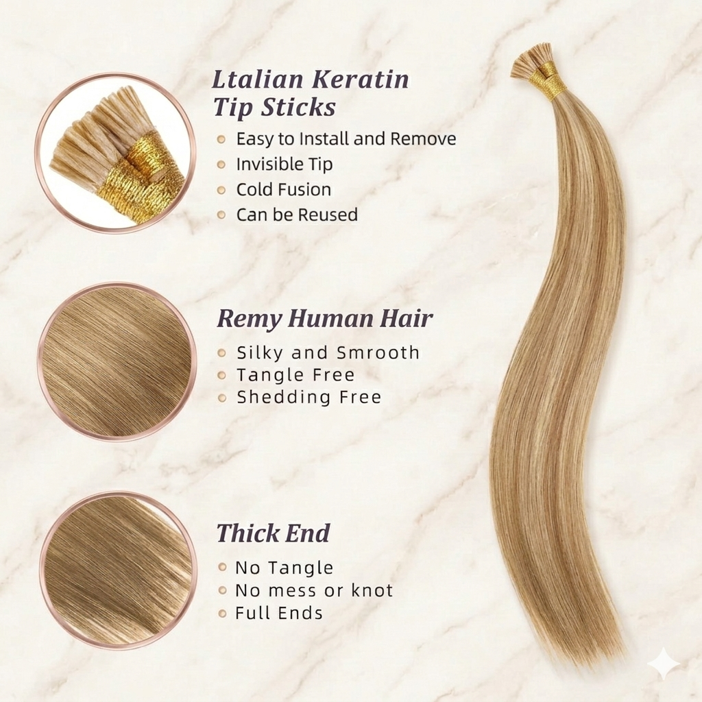 18inch Natural Remy I- Tip Hum - Hair Care Tips ulasan dan harga